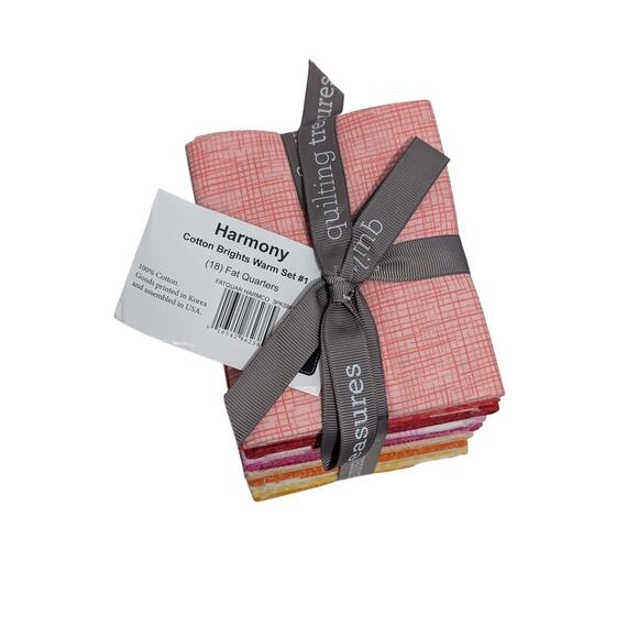 Harmony Cotton Brights Warm Set 1 Fat Quarter Bundle Quilting Treasures - Picture 4 of 6